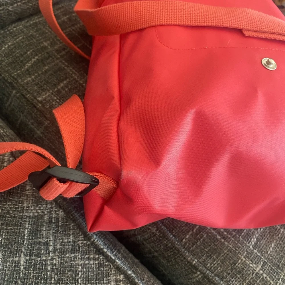 Longchamp Coral Pink Backpack Adjustable Straps - Picture 5 of 14